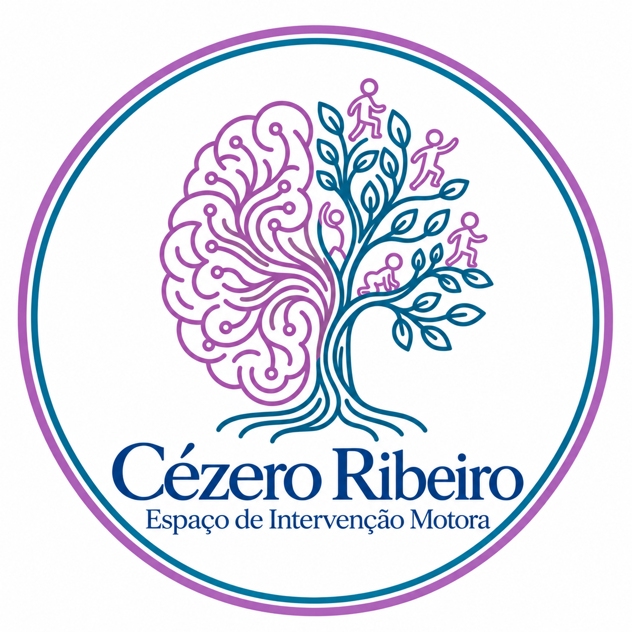 Logo alternativa Cézero Ribeiro com cérebro, árvore e o nome do espaço